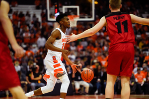 Tyus Battle usually was one of four Syracuse players who tracked EWU players on the offensive side of halfcourt in the full-court press.