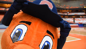 Otto the Orange has been the official mascot of Syracuse University since the early 1980s and can be regularly seen at Syracuse sporting events and around campus.